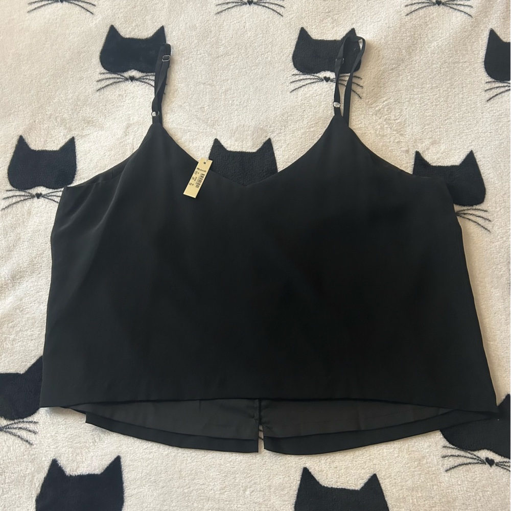 NWT Madewell Black Button-Front Camisole Top Size 18 - Picture 4 of 4